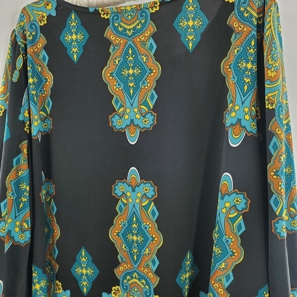 I-N-C International Concepts Woman black and teal tunic top 1X - Picture 10 of 12